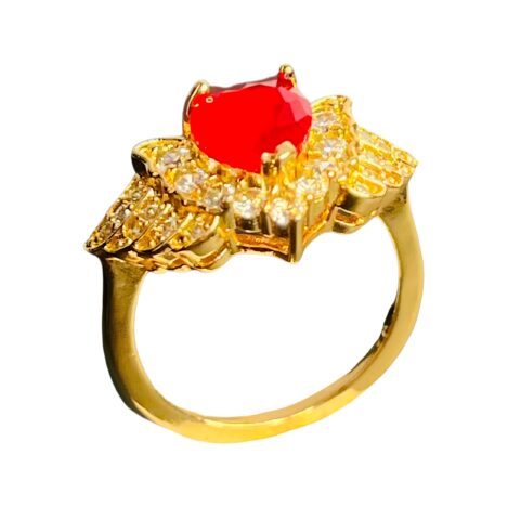 Scarlet Serenity Golden Ring Ruby Gemstone