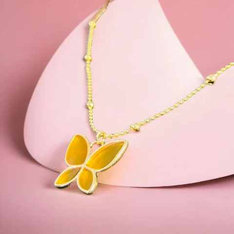 Sunshine Flutter Yellow Butterfly Pendant