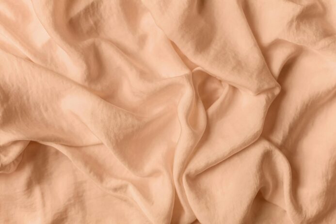 wrinkled peach cloth