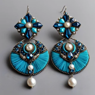 Azure Royal Blue Pearl Earrings by Teddy Jewellers