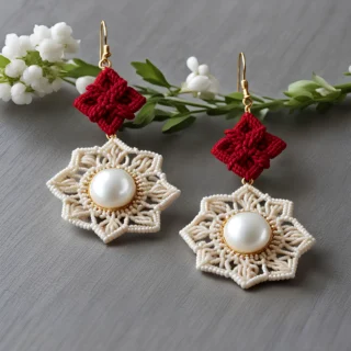 Crimson Pearl Dreamcatchers Earrings - Teddy Jewellers