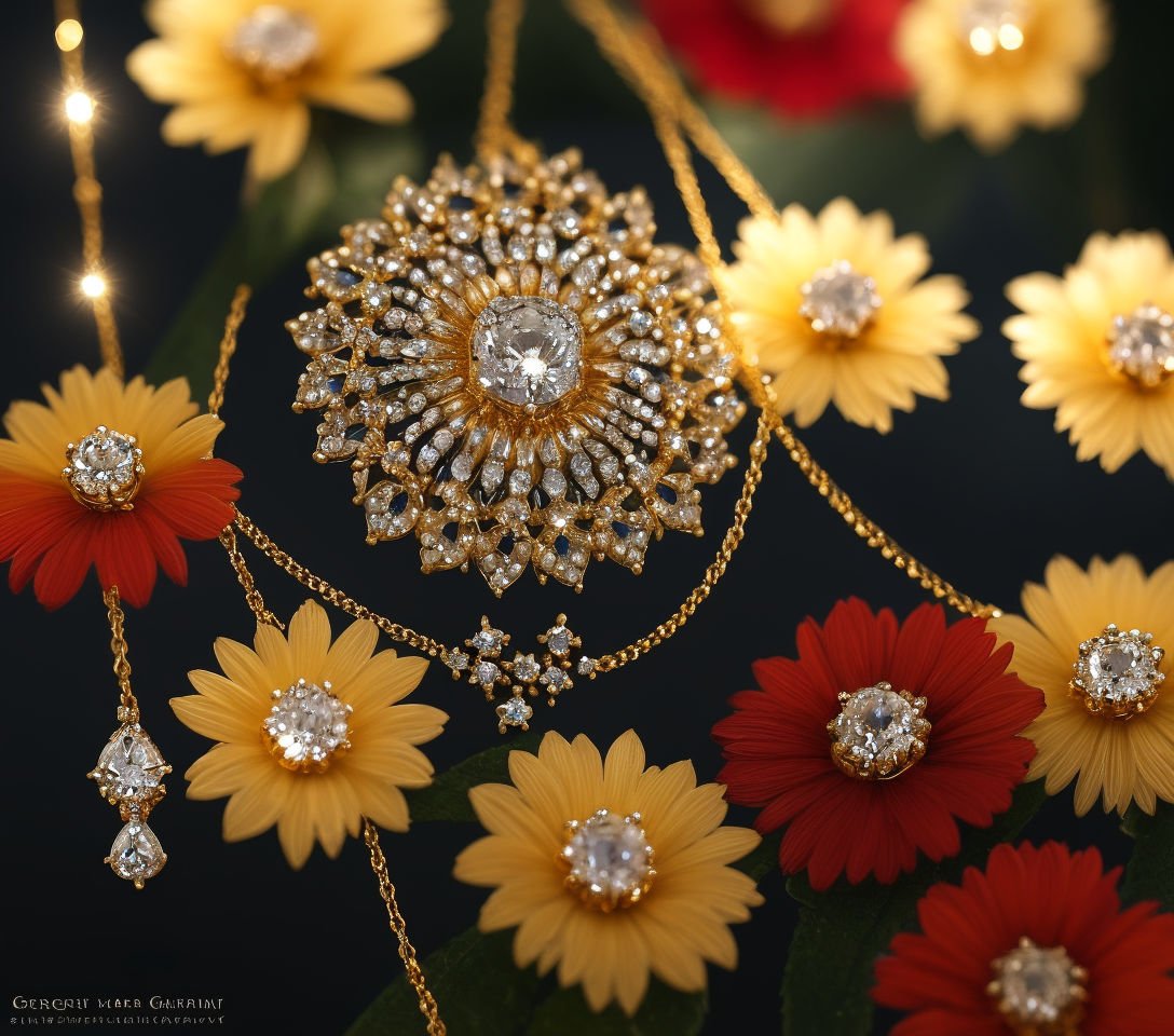 diamond flower necklace