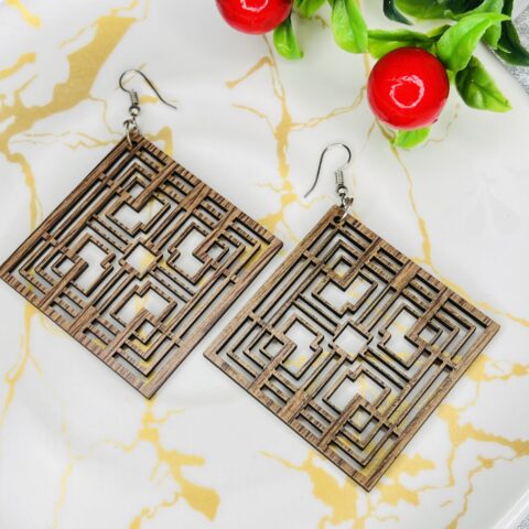 Maze Pattern Earrings