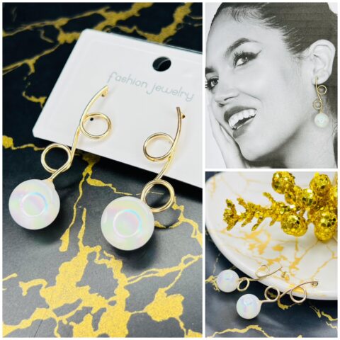 Trendy Swirl Pearl Korean Earrings for Women & Girls