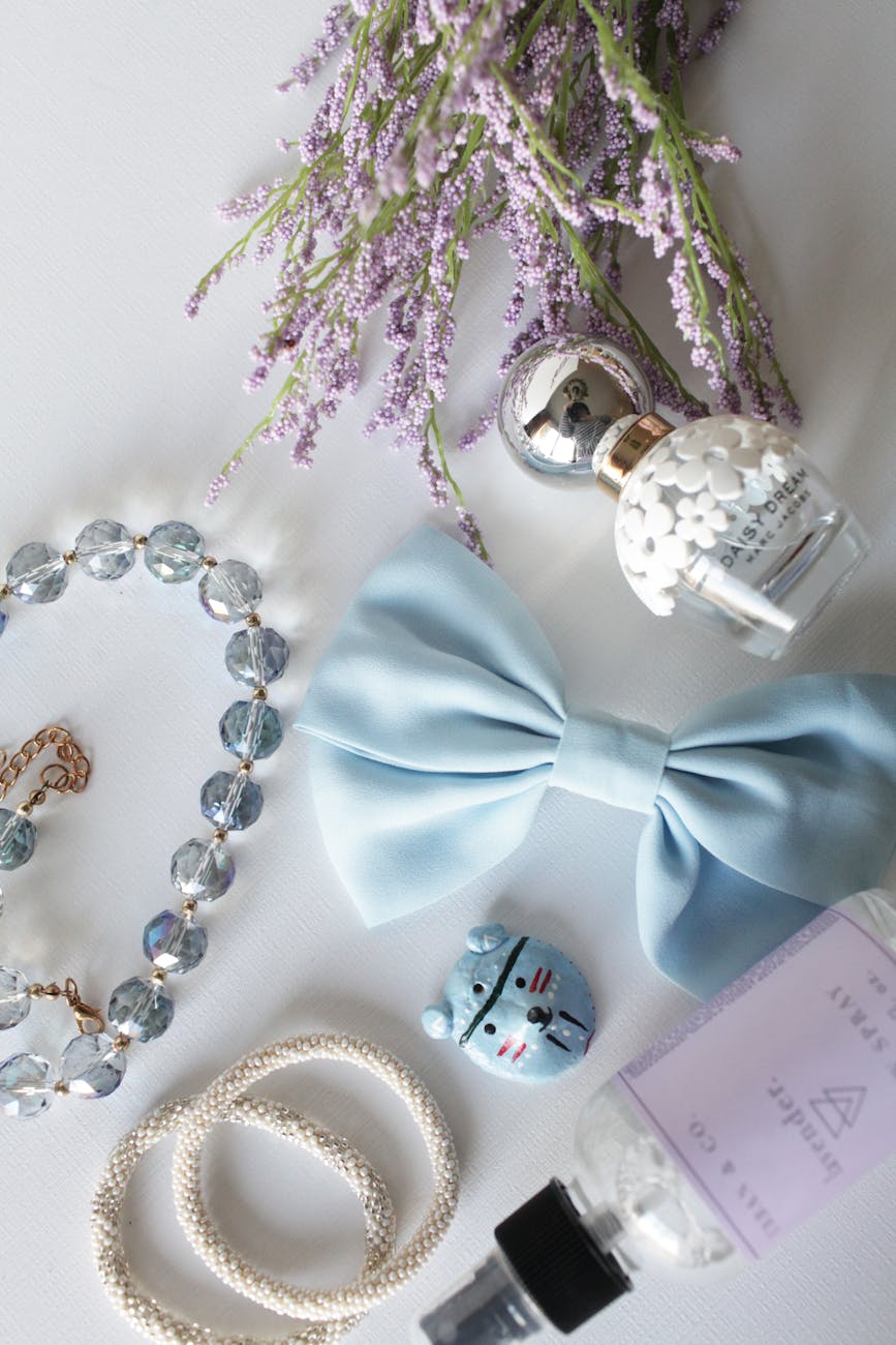 blue bow accessory