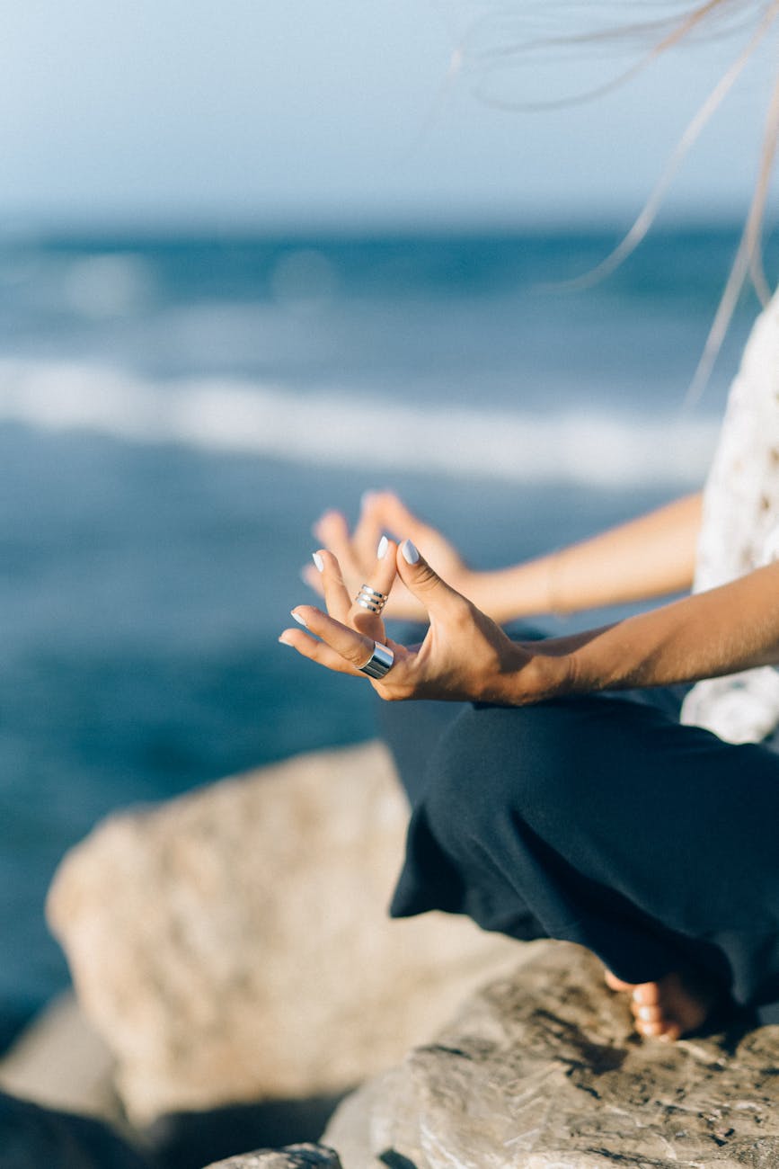 a person meditating